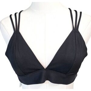 PINK Victoria's Secret Bonded Bralette Womens Large Black Excellent Strappy Back